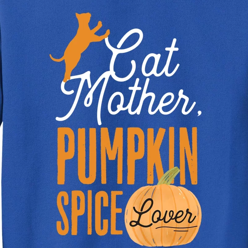 Cat Mother Pumpkin Spice Lover Cute Fall Mom Gift Tall Sweatshirt