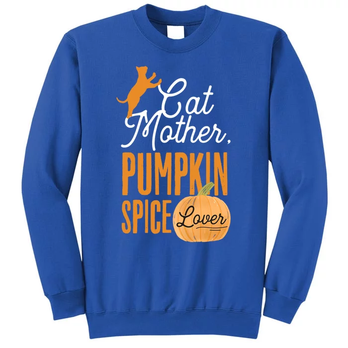 Cat Mother Pumpkin Spice Lover Cute Fall Mom Gift Tall Sweatshirt