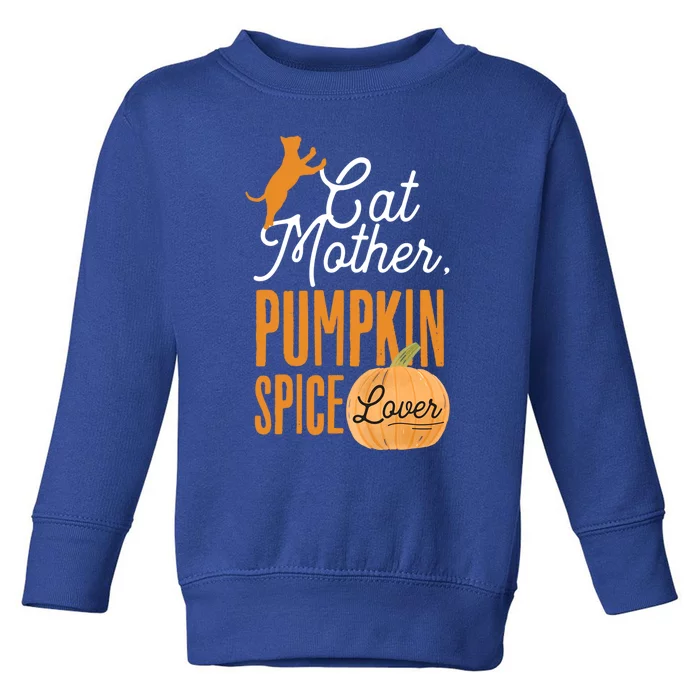 Cat Mother Pumpkin Spice Lover Cute Fall Mom Gift Toddler Sweatshirt