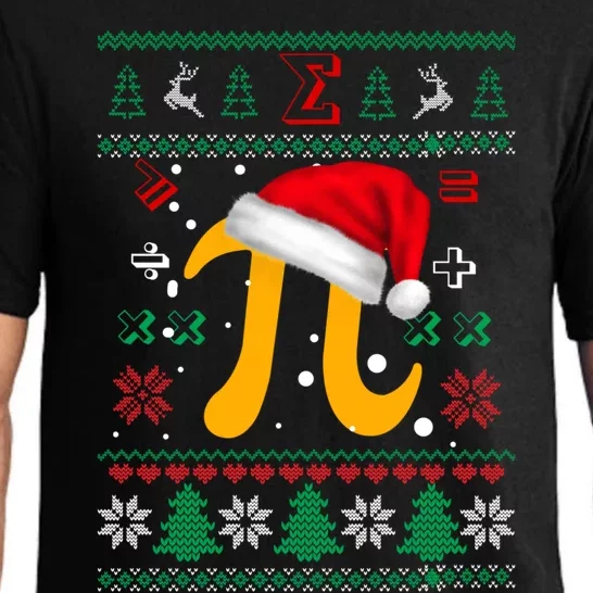 Christmas Math Pi Santa Hat Costume Xmas Ugly Teacher Funny Gift Funny Gift Pajama Set