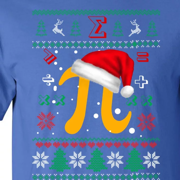 Christmas Math Pi Santa Hat Costume Xmas Ugly Teacher Funny Gift Funny Gift Tall T-Shirt