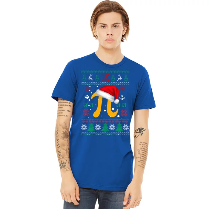 Christmas Math Pi Santa Hat Costume Xmas Ugly Teacher Funny Gift Funny Gift Premium T-Shirt