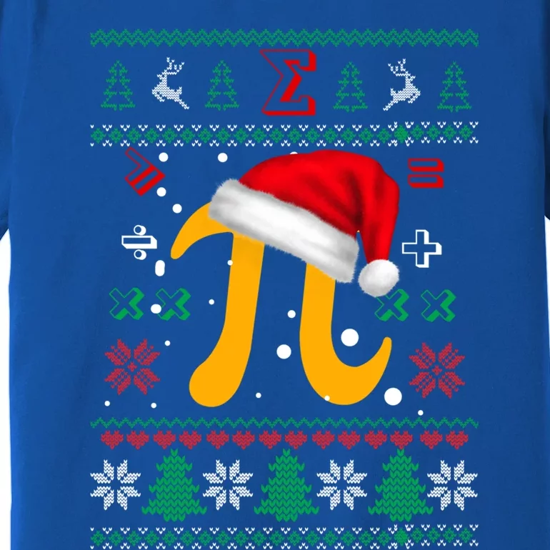 Christmas Math Pi Santa Hat Costume Xmas Ugly Teacher Funny Gift Funny Gift Premium T-Shirt