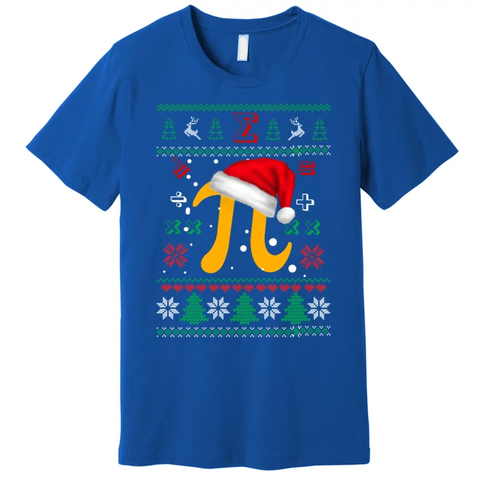 Christmas Math Pi Santa Hat Costume Xmas Ugly Teacher Funny Gift Funny Gift Premium T-Shirt