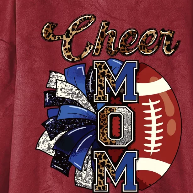 Cheer Mom Pom Pom Football Hooded Wearable Blanket