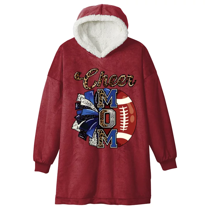 Cheer Mom Pom Pom Football Hooded Wearable Blanket