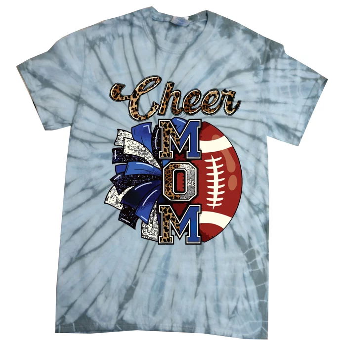 Cheer Mom Pom Pom Football Tie-Dye T-Shirt