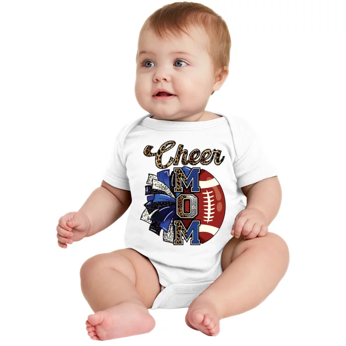 Cheer Mom Pom Pom Football Baby Bodysuit