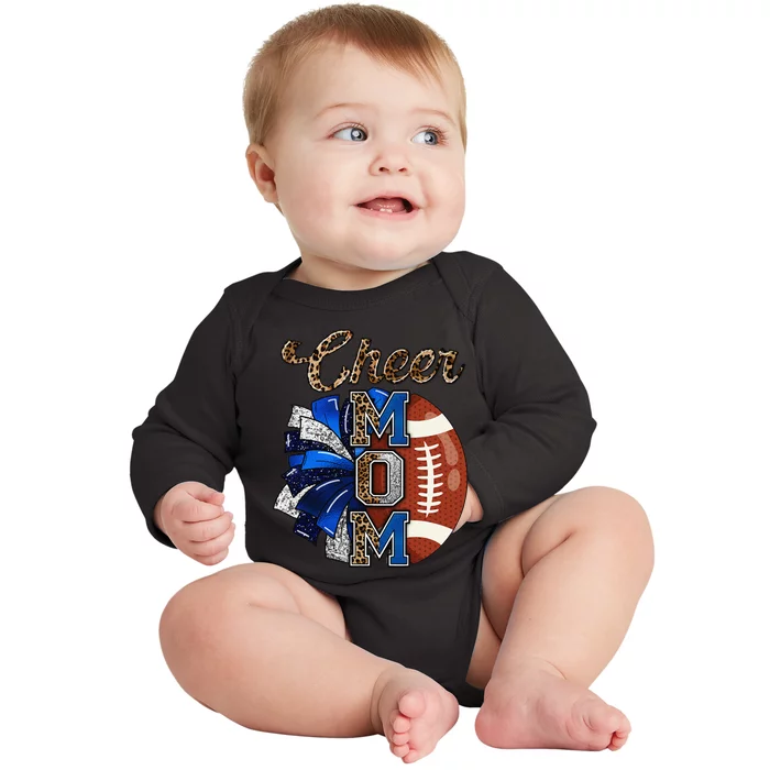 Cheer Mom Pom Pom Football Gift Baby Long Sleeve Bodysuit