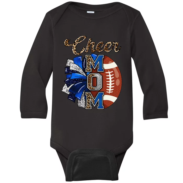 Cheer Mom Pom Pom Football Gift Baby Long Sleeve Bodysuit