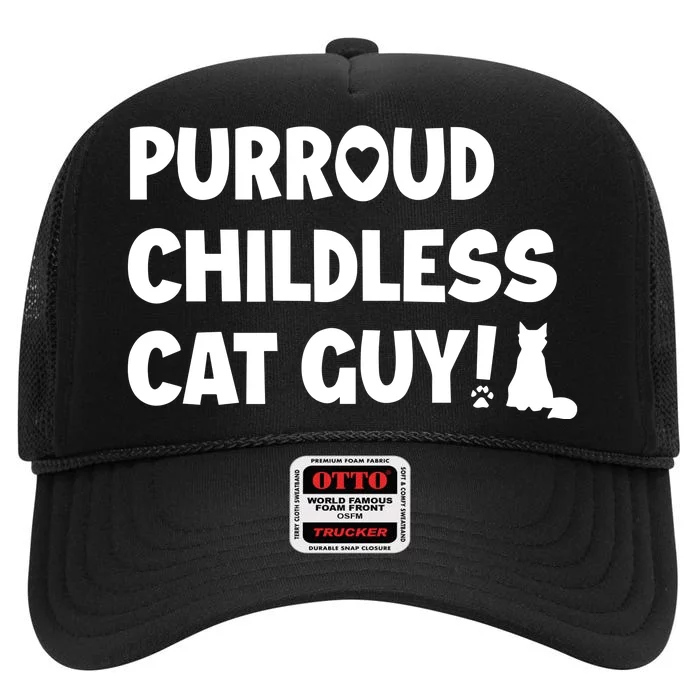 Cole & Marmalade Purroud Childless Cat Guy High Crown Mesh Trucker Hat