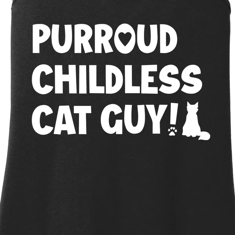 Cole & Marmalade Purroud Childless Cat Guy Ladies Essential Tank