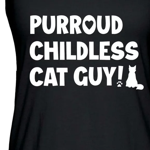 Cole & Marmalade Purroud Childless Cat Guy Ladies Essential Flowy Tank