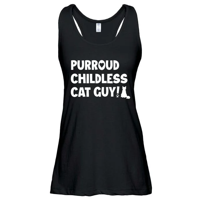 Cole & Marmalade Purroud Childless Cat Guy Ladies Essential Flowy Tank