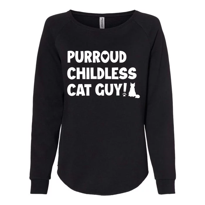 Cole & Marmalade Purroud Childless Cat Guy Womens California Wash Sweatshirt