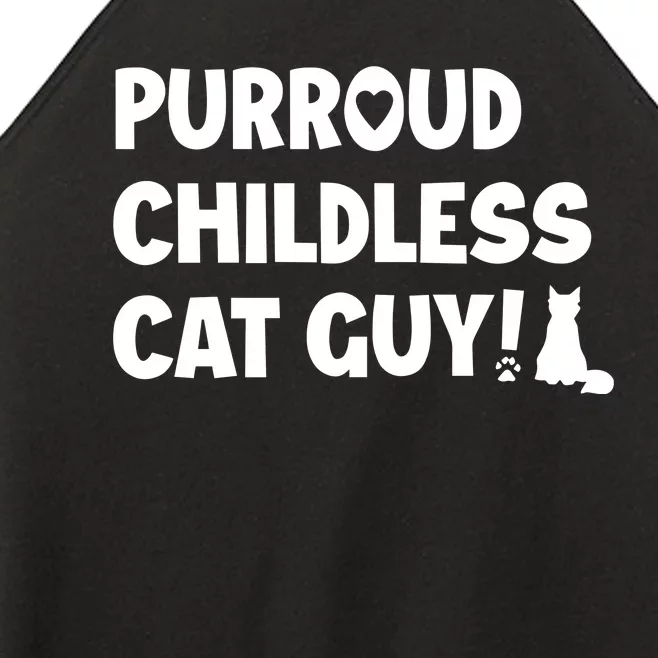 Cole & Marmalade Purroud Childless Cat Guy Women’s Perfect Tri Rocker Tank