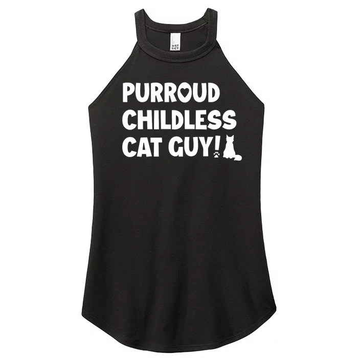 Cole & Marmalade Purroud Childless Cat Guy Women’s Perfect Tri Rocker Tank