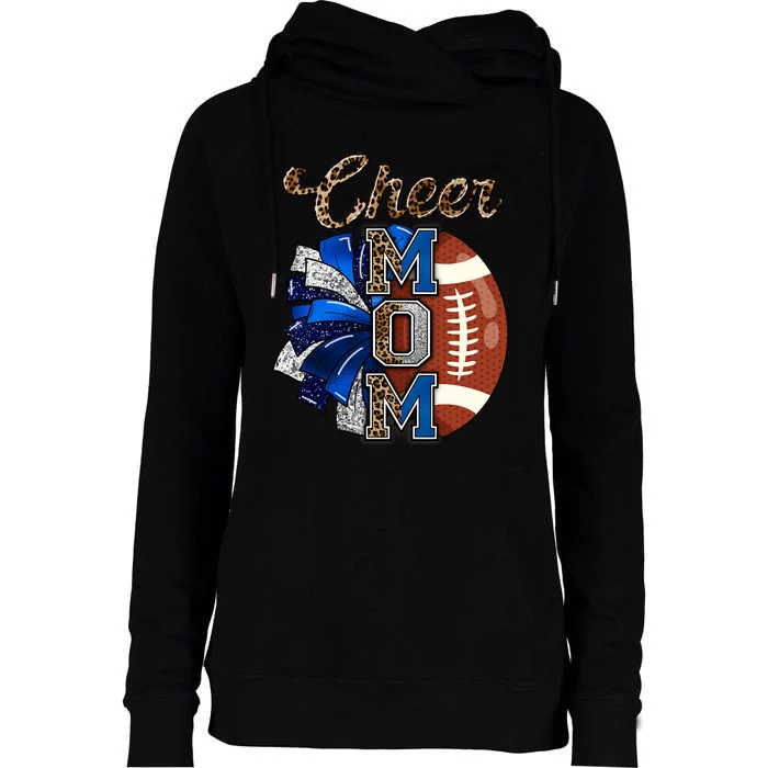 Cheer Mom Pom Pom Football Womens Funnel Neck Pullover Hood