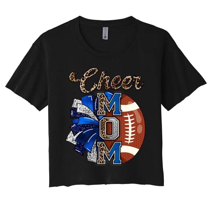 Cheer Mom Pom Pom Football Women's Crop Top Tee