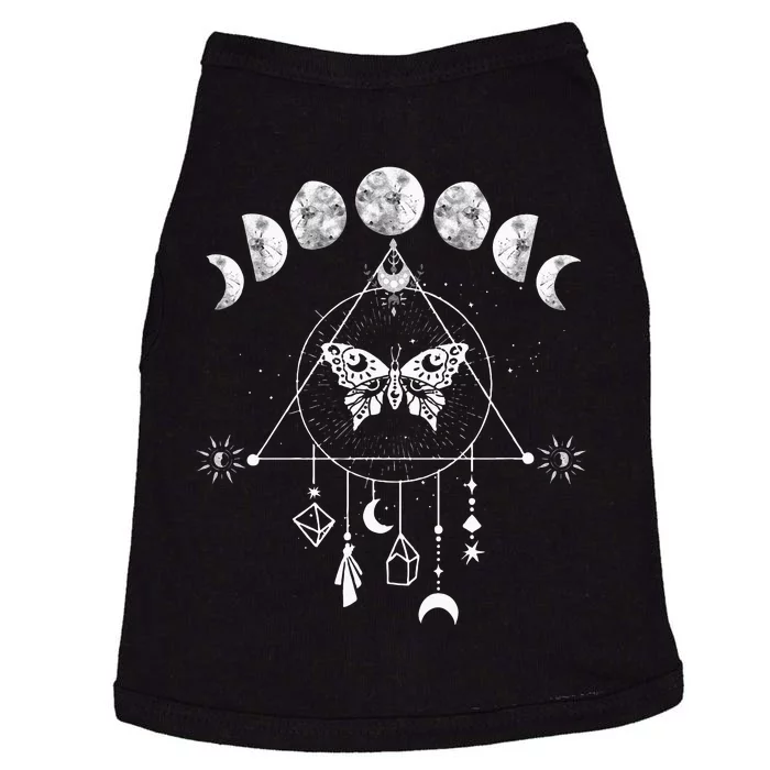 Celestial Moon Phase Moth Crystals Stars Vintage Design Doggie Tank