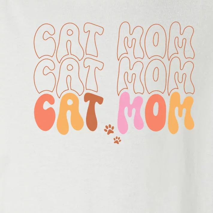 Cat Mom Retro Groovy Cats Adoption Mother's Day Toddler Long Sleeve Shirt