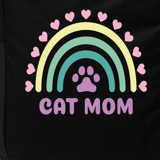 Cat Mom Rainbow Heart Impact Tech Backpack