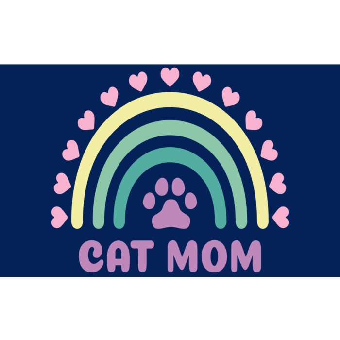 Cat Mom Rainbow Heart Bumper Sticker