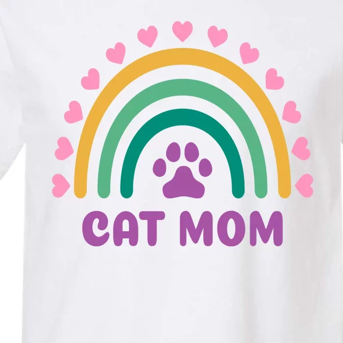 Cat Mom Rainbow Heart Garment-Dyed Heavyweight T-Shirt