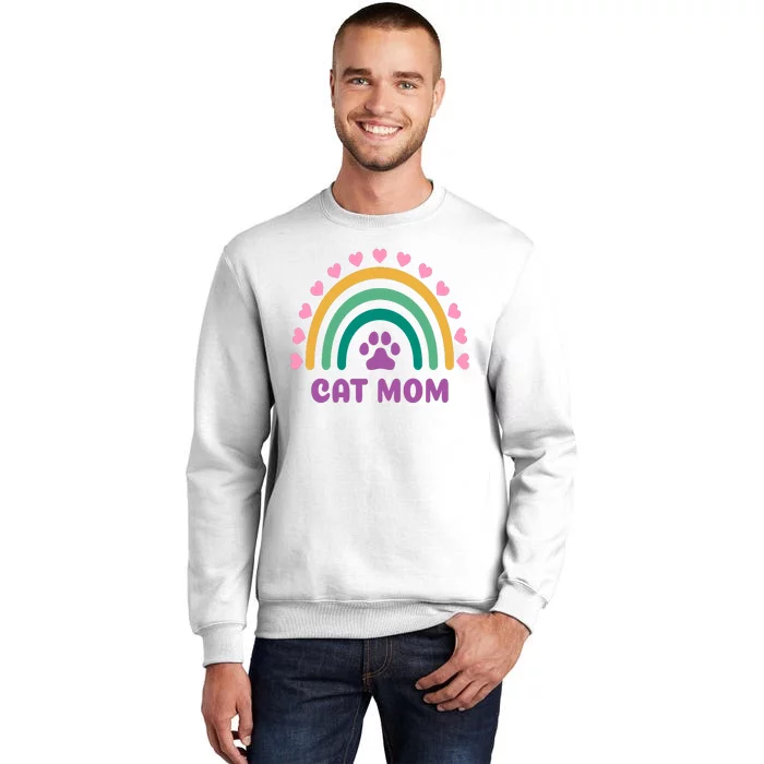 Cat Mom Rainbow Heart Sweatshirt