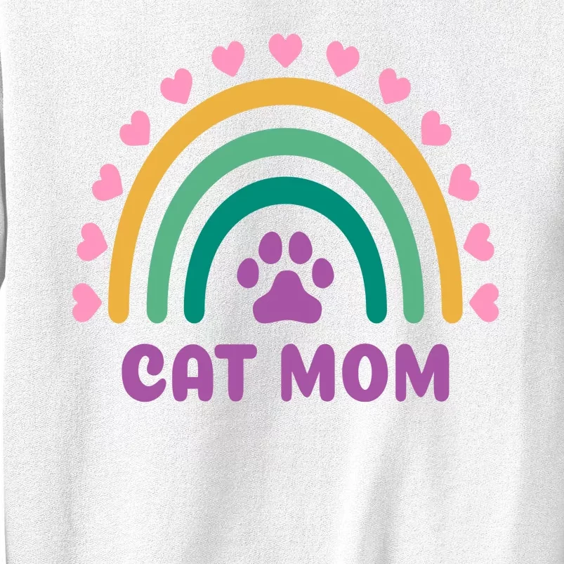 Cat Mom Rainbow Heart Sweatshirt