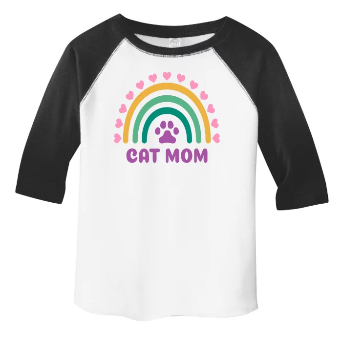 Cat Mom Rainbow Heart Toddler Fine Jersey T-Shirt