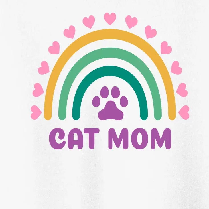 Cat Mom Rainbow Heart Toddler T-Shirt