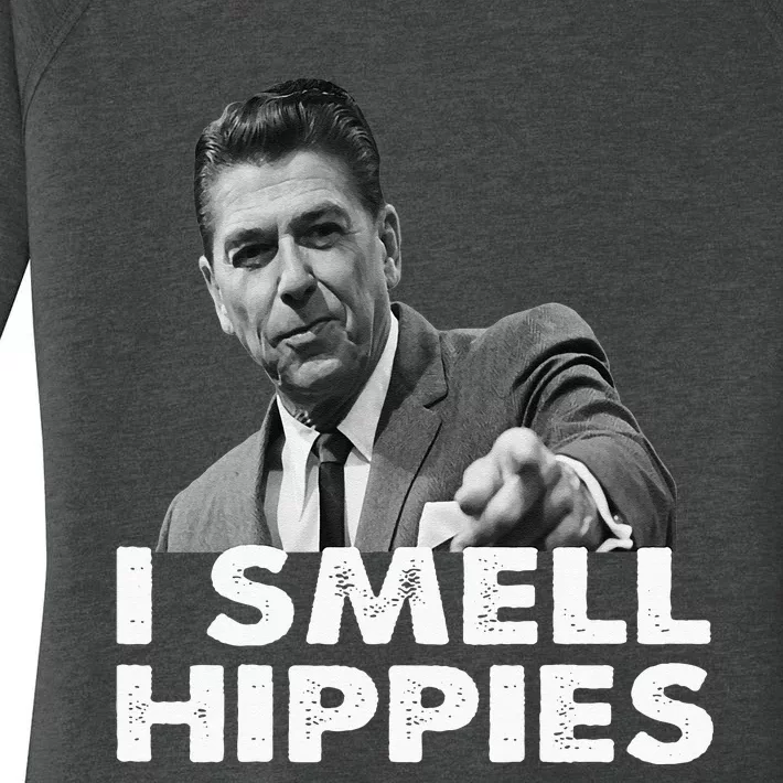 Conservative Merica Ronald Reagan I Smell Hippies Women's Perfect Tri Tunic Long Sleeve Shirt