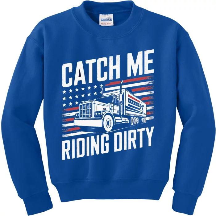 Catch Me Riding Dirty Trump Garbage 2024 Kids Sweatshirt