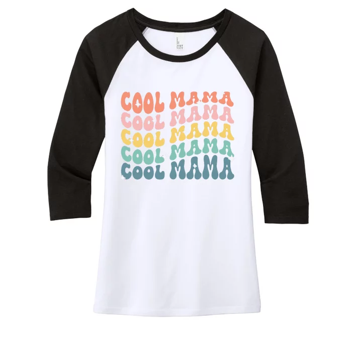 Cool Mama Retro Mothers Day New Mom Pregnancy Announcement Women's Tri-Blend 3/4-Sleeve Raglan Shirt