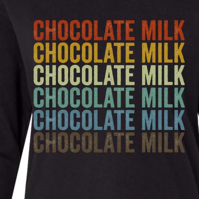 Chocolate Milk Retro Womens Cotton Relaxed Long Sleeve T-Shirt