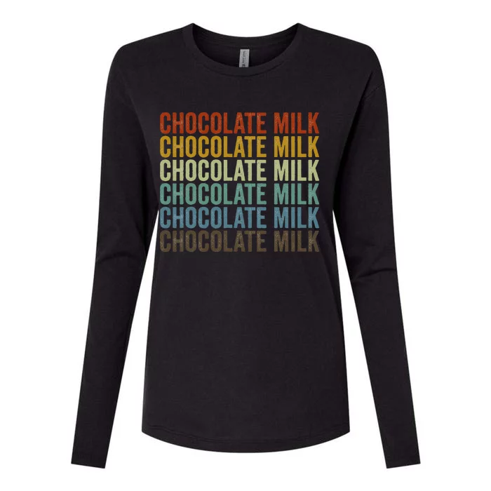 Chocolate Milk Retro Womens Cotton Relaxed Long Sleeve T-Shirt