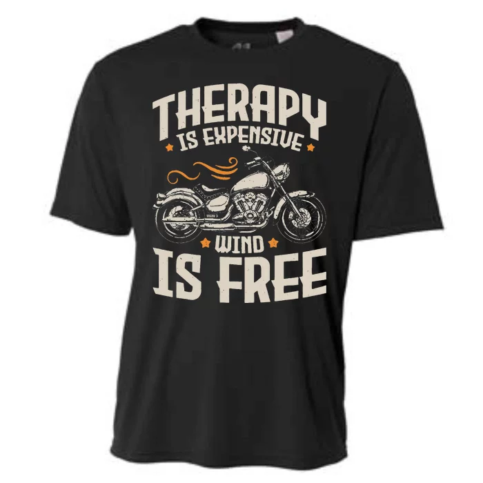 Cool Motorcycle Rider Therapy Motorcycle Lovers Biker Cooling Performance Crew T-Shirt