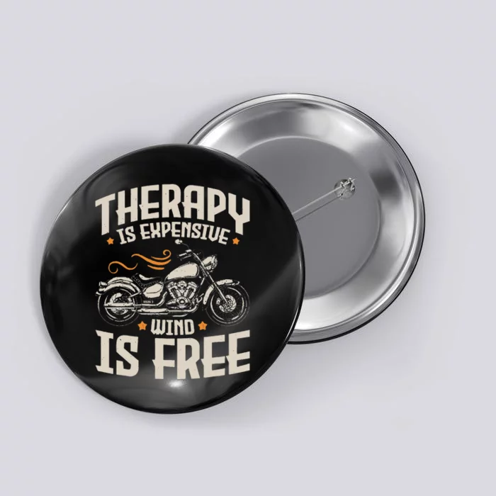 Cool Motorcycle Rider Therapy Motorcycle Lovers Biker Button