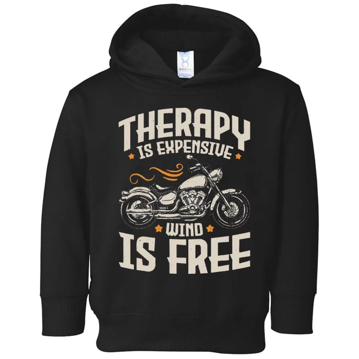 Cool Motorcycle Rider Therapy Motorcycle Lovers Biker Toddler Hoodie