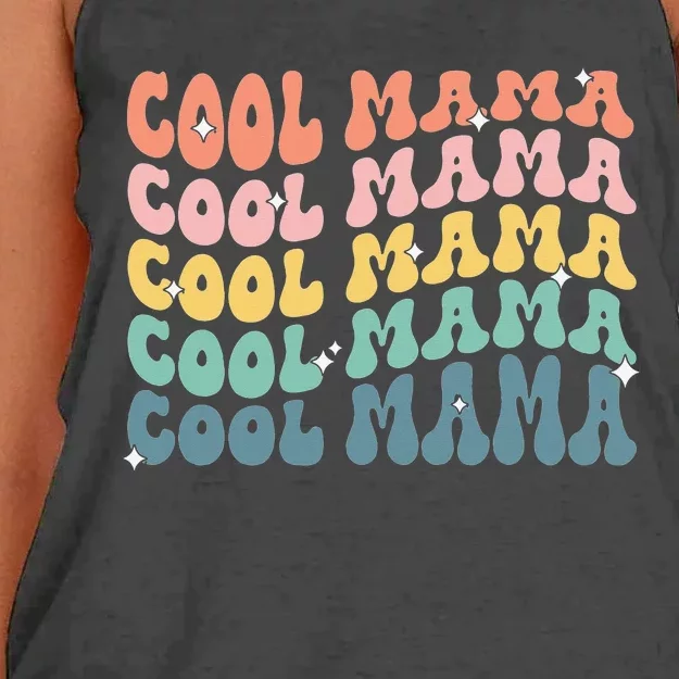 Cool Mama Retro Mothers Day New Mom Pregnancy Announcement Women's Knotted Racerback Tank