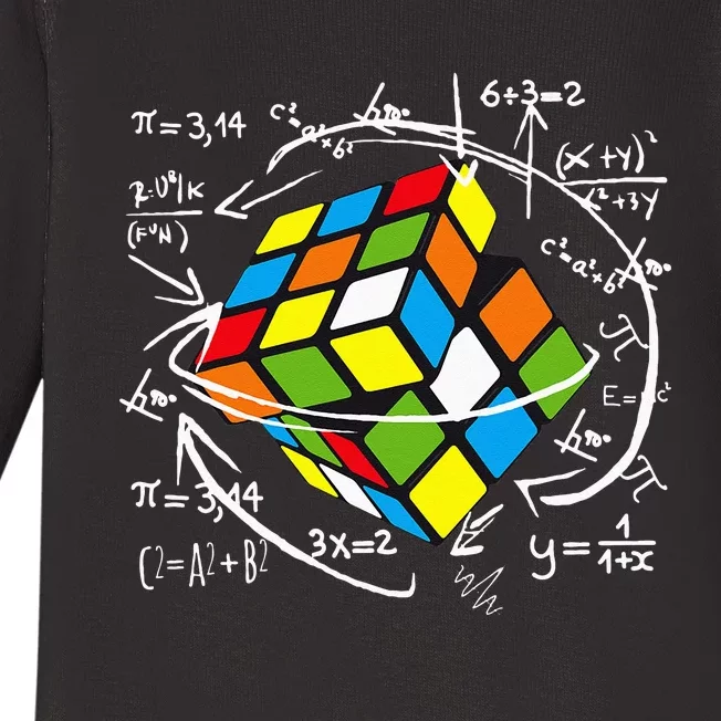 Cute Math Rubik Gifts For Math Teachers Baby Long Sleeve Bodysuit