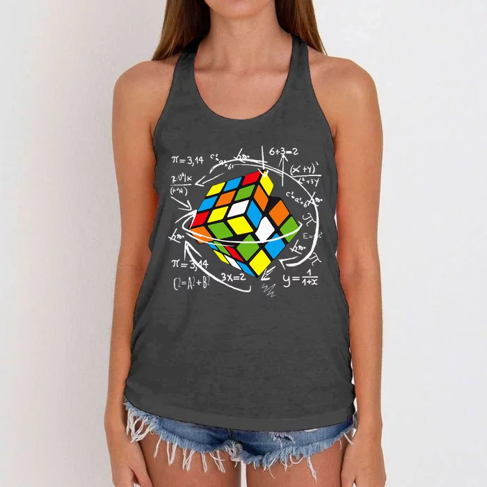 Cute Math Rubik Gifts For Math Teachers Women's Knotted Racerback Tank