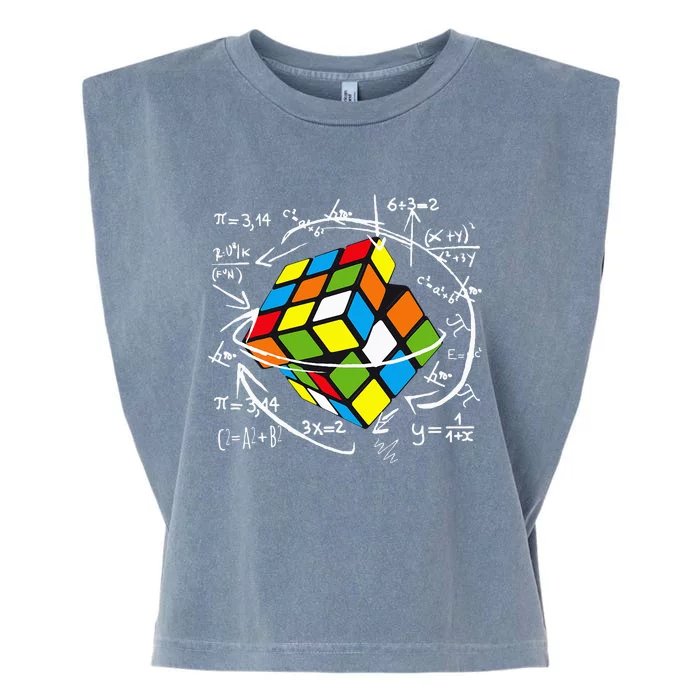 Cute Math Rubik Gifts For Math Teachers Garment-Dyed Women's Muscle Tee