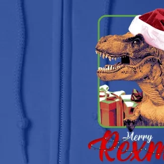 Christmas Merry Rexmas Dinosaur W/ SantaS Hat Tree Rex Great Gift Full Zip Hoodie