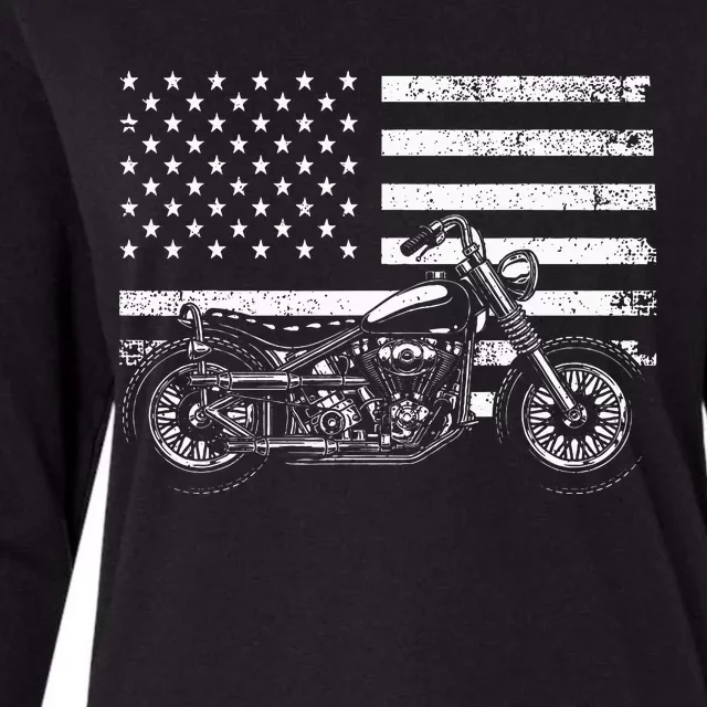 Cool Motorcycle Rider Womens Cotton Relaxed Long Sleeve T-Shirt