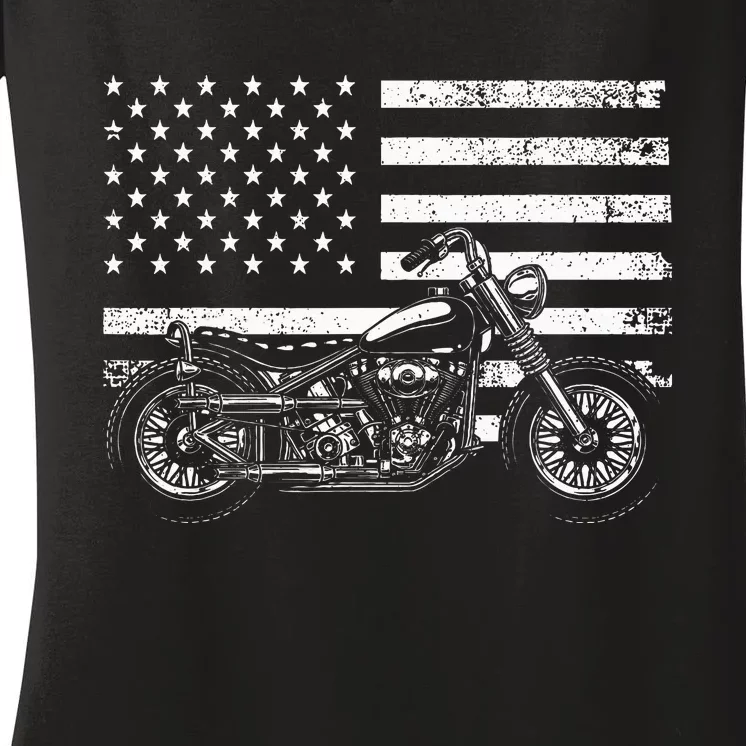 Cool Motorcycle Rider Women's V-Neck T-Shirt