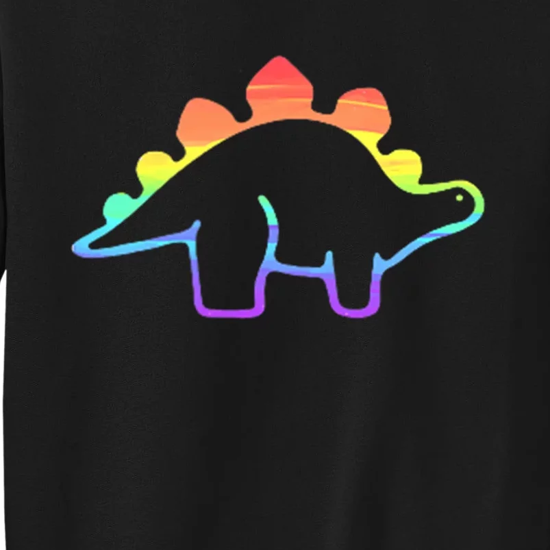 Cute Minimalistic Rainbow Lgbtqia Pride Dinosaur Sweatshirt