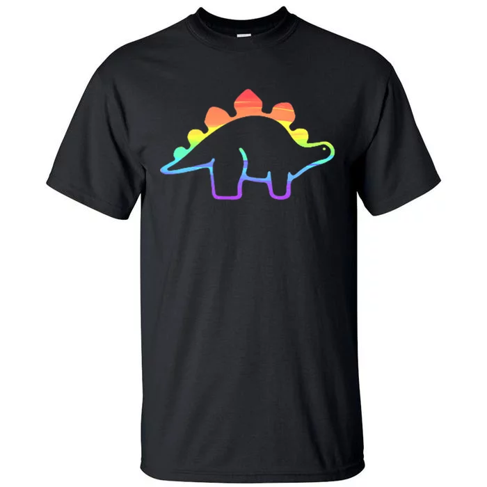 Cute Minimalistic Rainbow Lgbtqia Pride Dinosaur Tall T-Shirt