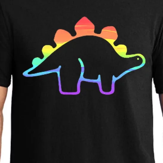 Cute Minimalistic Rainbow Lgbtqia Pride Dinosaur Pajama Set